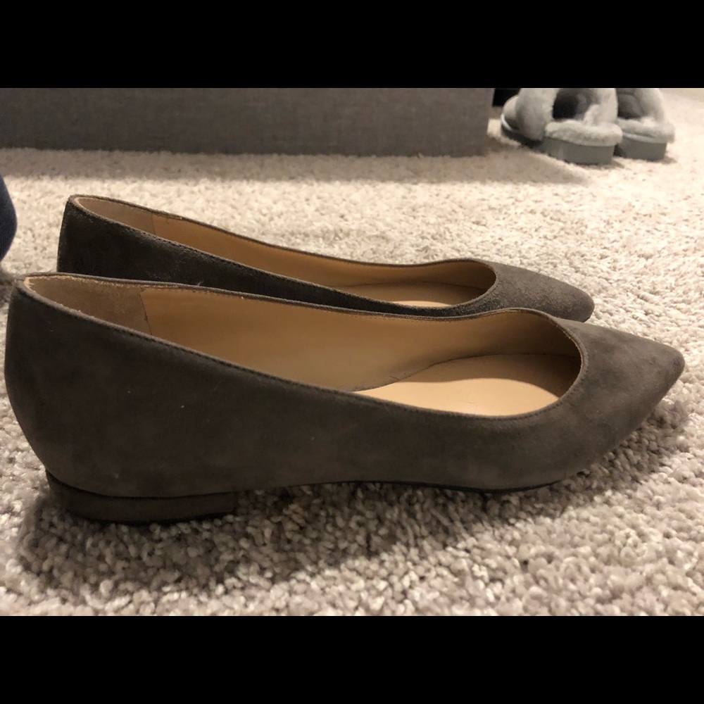 M Gemi gray suede flats, size 38. Only worn twice.